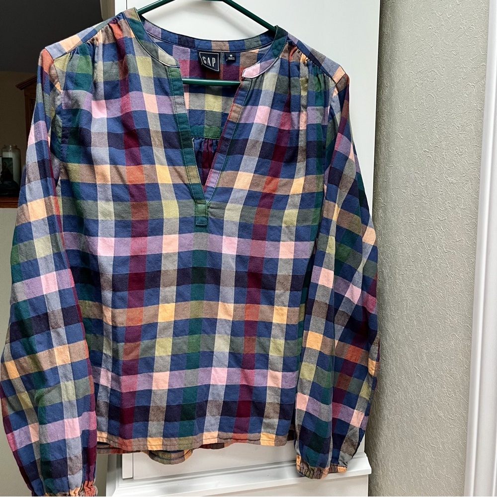 Gap Cotton Plaid Blouse - Size M - NWOT